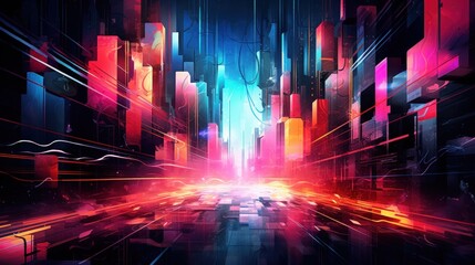 Obraz premium lights of fractal realms. Generative AI