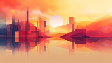 abstract background with city. Generative AI