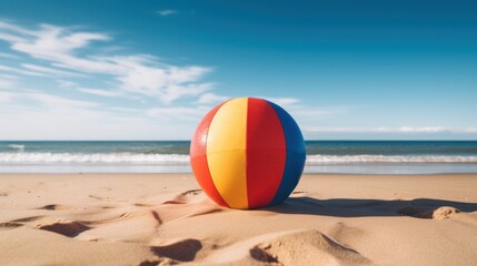 Fototapeta na wymiar beach ball on the beach. ai generated