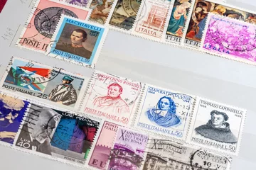 Deurstickers Old Italian stamps © Serjedi