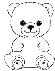 Black & white cute baby animal coloring pages for kids. Generative AI
