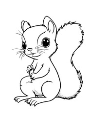 Black & white cute baby animal coloring pages for kids. Generative AI