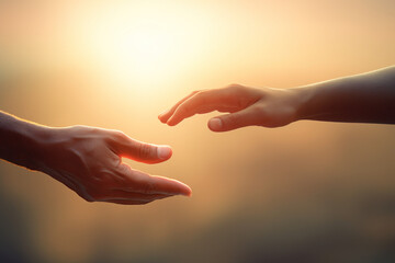 helping hand reaching out to another, symbolizing the spirit of generosity and support that defines charitable actions aimed at lifting others up