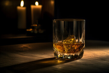 Glass of whiskey on the rocks - AI Technology
