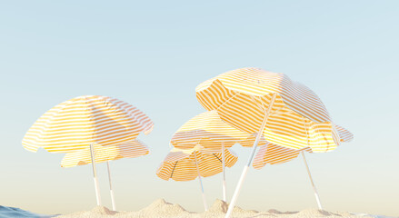 Fototapeta na wymiar Beach umbrella 3d render
