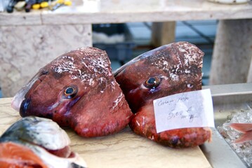 Raw fish heads for sale