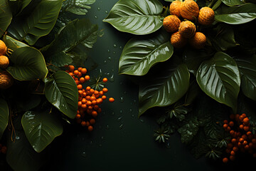 Flowers and leaves background - AI Technology