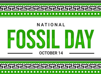 Celebrating International Fossil Day Wallpaper with modern border design and center typography in the backdrop. World fossil day background illustration