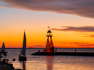 Beautiful sunset landscape of Lake Hefner