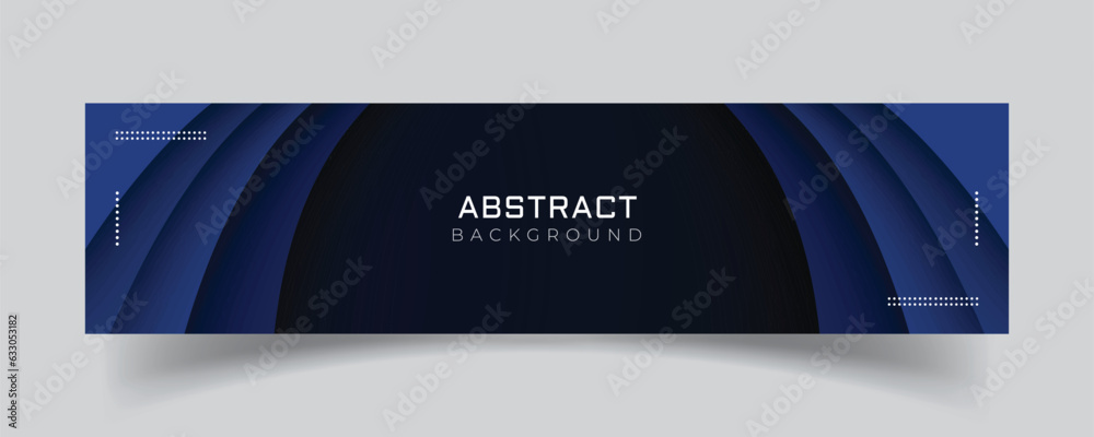 Wall mural linkedin banner with blue technology abstract background