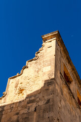 Mozarabic style architecture detail under blue sky