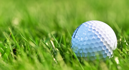 golf ball on a large green golf course - Powered by Adobe