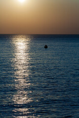 Sunset over fishing boat