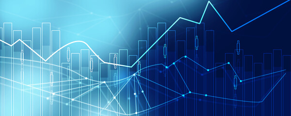 2d rendering Stock market online business concept. business Graph 
