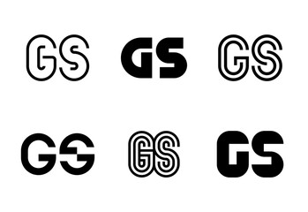 Set of letter GS logos. Abstract logos collection with letters. Geometrical abstract logos