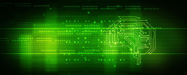2d illustration Concept of thinking, background with brain, Abstract Artificial intelligence. Technology web background
