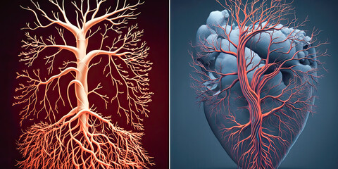 Arteries and Veins, blood vessels - Generative AI - obrazy, fototapety, plakaty