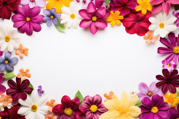Naklejka na ściany i meble Frame made of different colorful flowers