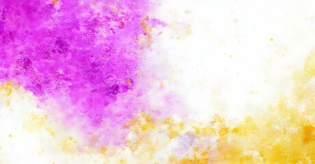 Golden Purple watercolor on paper. Abstract background Coral color