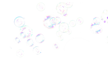 Soap bubble floating transparent  background. Realistic air water foam bubble with rainbow colors.  Bubble PNG.