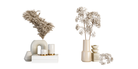 Dried flower in a bottle on white background	