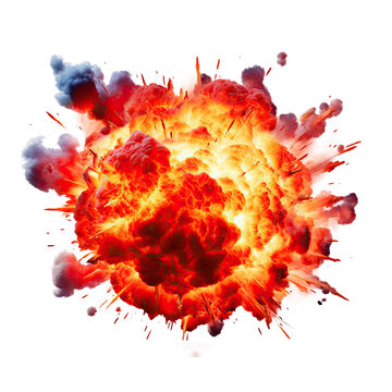 An explosion isolated on transparent background - Generative AI
