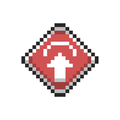 this is upload icon in pixel art with red color and white background this item good for presentations,stickers, icons, t shirt design,game asset,logo and your project.