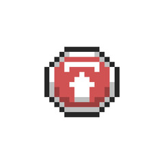 this is upload icon in pixel art with red color and white background this item good for presentations,stickers, icons, t shirt design,game asset,logo and your project.