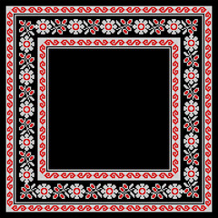 Vector illustration of Ukrainian ornament in stylized style, identity, vyshyvanka, embroidery for print clothes, websites, banners. Background. Frame for text