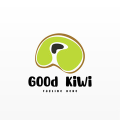 Kiwi fruit logo design concept template. Fresh fruit logo design