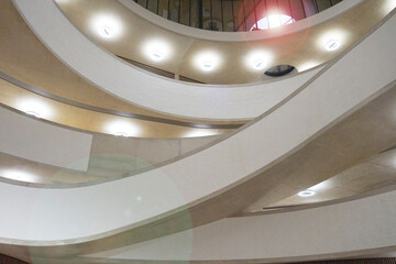 Low angle view of concrete balustrades at Blavatnik School of Government