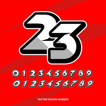 set of racing start race number sport vector illustration