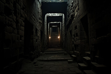 Surreal Odyssey through Roman Catacombs.