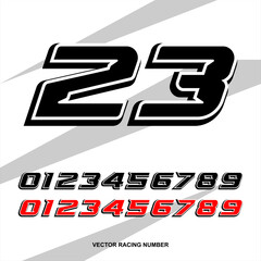 Naklejka premium set of racing start race number sport vector illustration