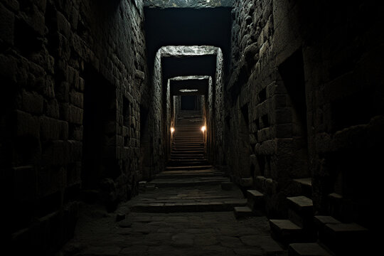 Surreal Odyssey through Roman Catacombs.