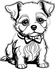 Dog kawaii cartoon vector illustration.
