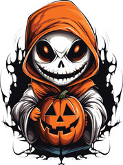 Halloween pumpkin t-shirt design vector illustration