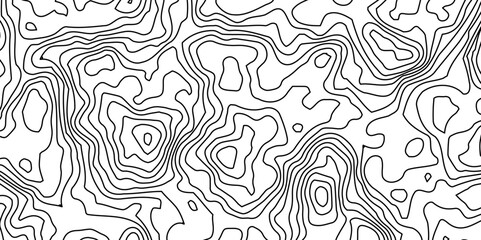 The black on white contours vector topography stylized height of the lines. Modern design with White background with topographic wavy pattern.Seamless pattern of hand drawn doodles.