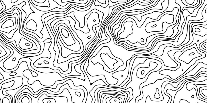 The black on white contours vector topography stylized height of the lines. Modern design with White background with topographic wavy pattern.Seamless pattern of hand drawn doodles.