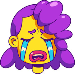 Crying woman face