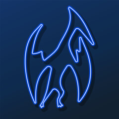 dinosaur neon sign, modern glowing banner design, colorful modern design trend on black background. Vector illustration. © Oleh