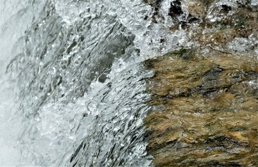 Waterfalls in nature with fresh clean water