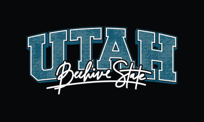 Utah vintage college typography tee shirt design vector illustration.Clothing tshirt and other uses