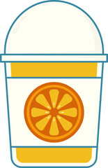 orange juice cup glass packaging illustration