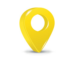 Yellow 3d pointer of map