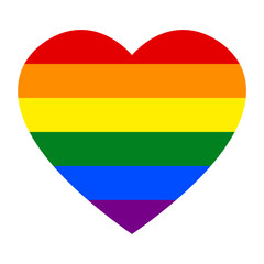Fototapeta premium Rainbow colors heart shape,Classic LGBT colors heart icon.