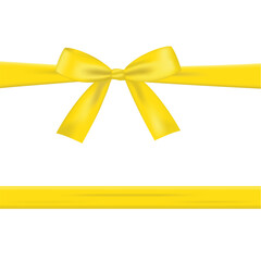 Yellow bow with ribbons