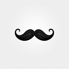 Black mustache in the middle on a white background. movember. Man's health. Men support.