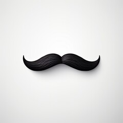 Black mustache in the middle on a white background. movember. Man's health. Men support.