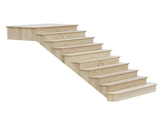 wooden staircase isolated